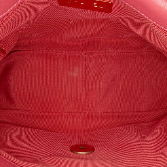 Pre Loved chanel 22 Mini Flap Bag Quilted Lambskin Leather Women Pink Satchel - Picture 6 of 8